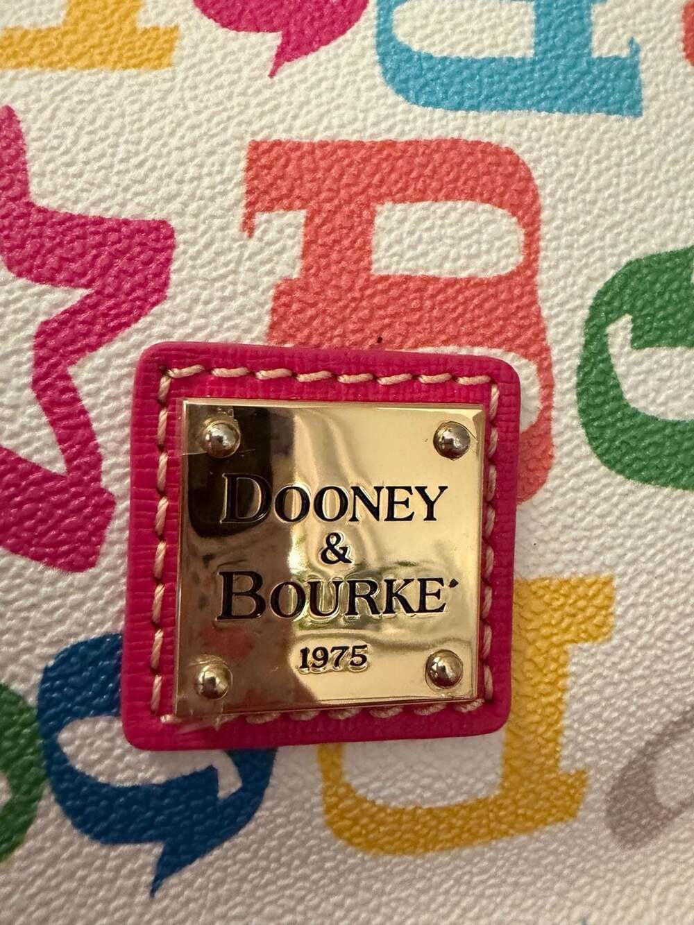 Dooney & Bourke Colorful Logo Print Satchel with Wristlet - Picture 2 of 7
